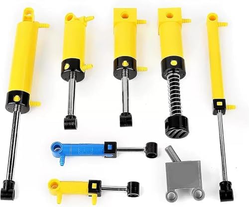 32Pcs 10-Kinds MOC Pneumatic Parts Bricks Set with Air Pump Push Rod Switch Piston Air Pipe, Building Blocks MOC-Spare-Parts Compatible with Lego Technic, Random Color of Air Pipe,For Adult 16+(32Pcs) - Image 2