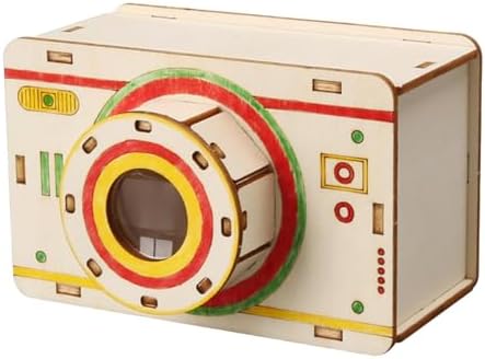 Camera Model Wooden Assembly Educational Toy DIY Optics Science Kit STEM Project for Visual Learning Suitable for School Children Home by Unknown