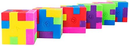 Super Z Outlet 12 Pack Colorful Puzzle Erasers Miniature Pencil Erasers Children Party Favors, Classroom Student Prize Packs, Brain Teasers (Cube) - Image 3