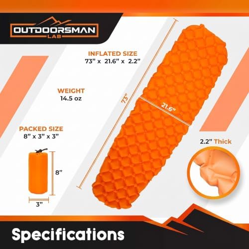 Sleeping Pad for Camping - Patented Camp Mat, Ultralight - Best Compact Inflatable Air Mattress for Adults & Kids - Lightweight Hiking, Backpacking, Outdoor & Travel Gear - Image 2