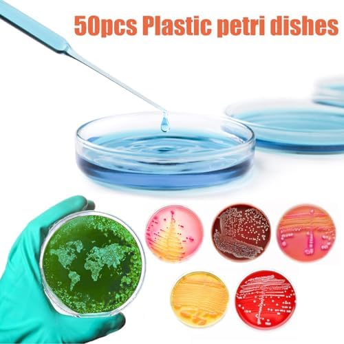 50 Pack 90 x 15mm Plastic Petri Dishes with Lids - Image 3