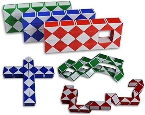 Magic Snake Cube Twist Puzzle Bundle of 3! 36 Wedges! 3 Large Cubes (Large 3 Pack) by Toys+%2B