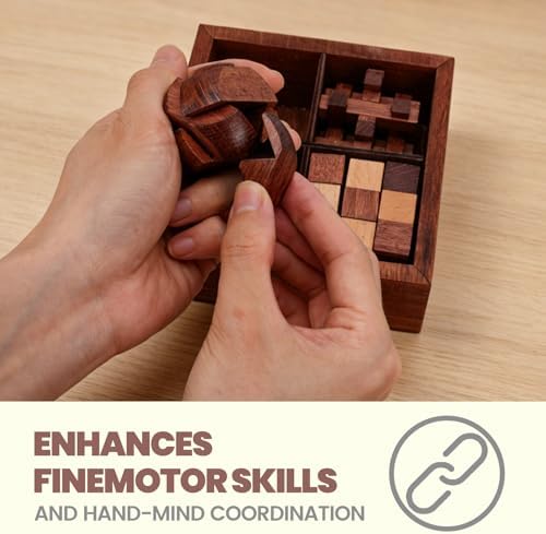 Mytothfy Wooden Brain Teaser Puzzles for Adults Teens, 3D Puzzle Game Toys - Image 6