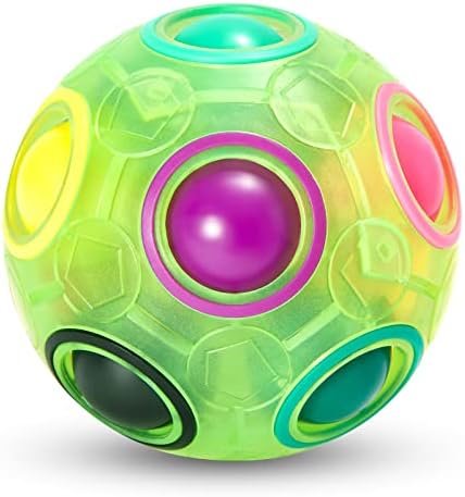 Vdealen Magic Rainbow Puzzle Ball, Fidget Ball Puzzle Brain Teaser Fidget Toy for Boys & Girls- Birthday Party Easter Valentines Christmas Stocking Stuffers for Kids Teen & Adults(Green) by Vdealen