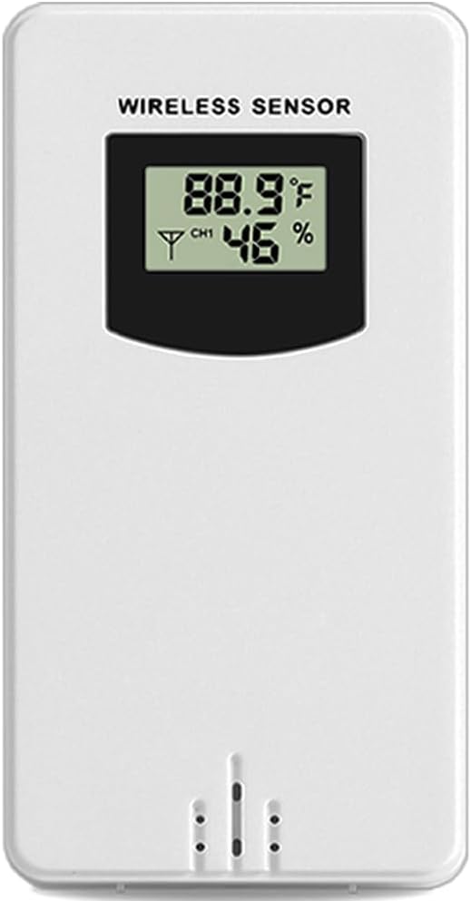 Digital Indoor Outdoor Wireless Remote Sensor, Temperature and Humidity Meters, Sutible for Weather Station with Rain Gauge (3378R)