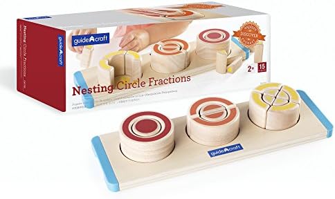 Guidecraft Nesting Circle Fractions - Smooth Wooden Shapes Sorting Game, Kids Early Educational STEM Toys by Unknown