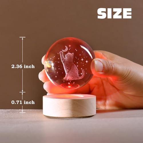 3D Cat Crystal Ball for Women Cat Lovers Gifts Decor - Image 5