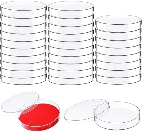 30 Pack 90 x 15mm Plastic Bioresearch Sterile Petri Dishes with Lids by Qiuttnqn