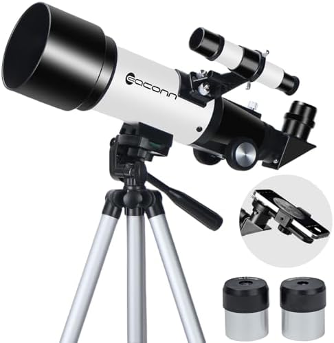 Telescopes, Telescope for Kids and Adults Beginners, 70mm Aperture 400mm Focus Length Refractor Travel Telescope with AZ Mount for Observe The Moon and Landscape by EACONN