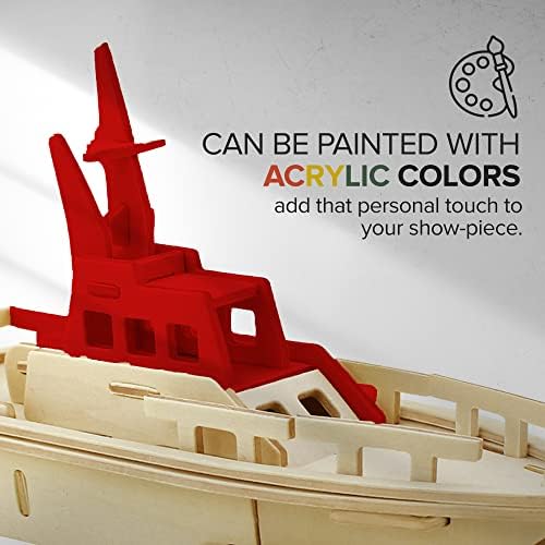 Hands Craft DIY 3D Wooden Puzzle – 6 Assorted Transportation Bundle Pack Set Brain Teaser Puzzles Educational STEM Toy Adults and Kids to Build Safe and Non-Toxic Easy Punch Out Premium Wood JP2B3 - Image 5