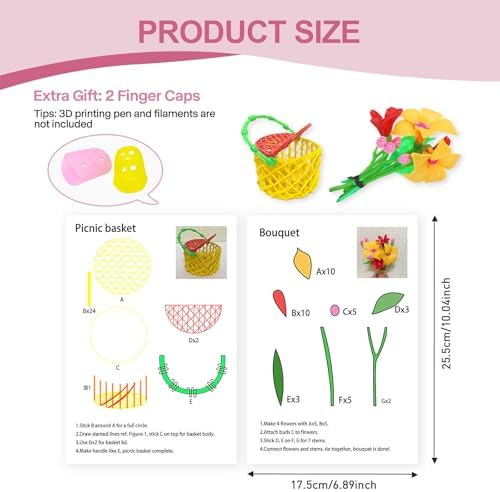 Dayker 3D Printing Pen Drawing Book, 40 Patterns Painting Graffiti Template - Image 2