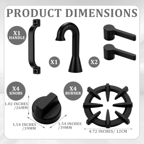 12 Pcs Outdoor Mud Kitchen Accessories with Grill Burner Knobs and Faucet - Image 2
