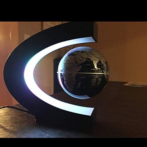 Magnetic Levitation,Petforu High Rotation C Shape Magnetic Suspension Maglev Levitation Globe with LED Lights for Learning Education Teaching Demo Home Office Desk Decoration(US Plug) - Black - Image 7