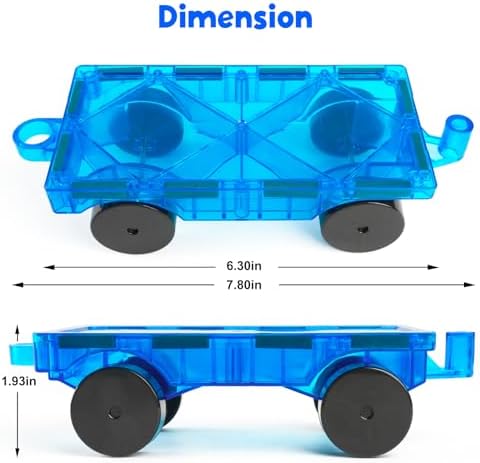 Bmag 2PCS Magnetic Car Set,Construction Vehicle Building Tiles,Magnet Toys Compatible with Magnetic Tiles,STEM Educational Toys for Boys and Girls - Image 4