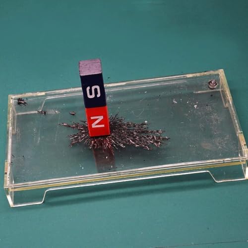 3D Magnetic Field Lines Demonstration Kit, Transparent Iron Filing Box & Permanent Magnet Set for Induction Line Distribution Physics Teaching Experiments - Image 3