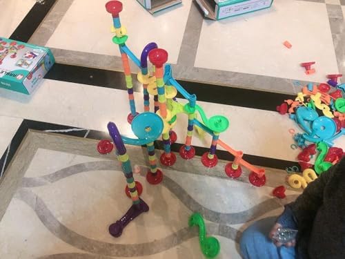 Marble Run Toys Maze Game DIY Educational Playset Birthday Gift for Ages 3+,Track Pipe Building Blocks Glass Marbles for for Kids Ages 4-8 Birth Day Preschool, Toys for 3 Year Old Boys Christmas - Image 2