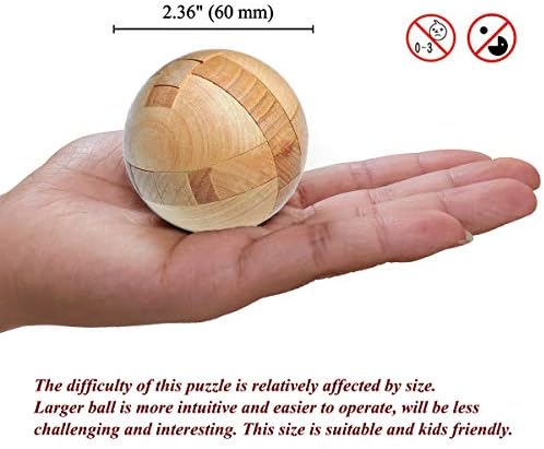 KINGOU Wooden Sphere Puzzle Brain Teaser Toy for Kids and Adults - Image 4