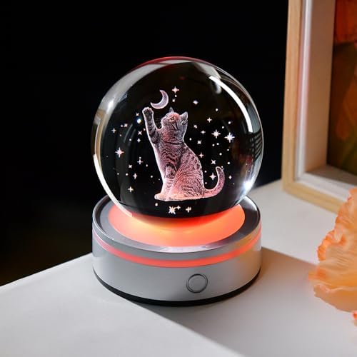 Cat Gifts for Women 3D Cat Crystal Ball - Image 5