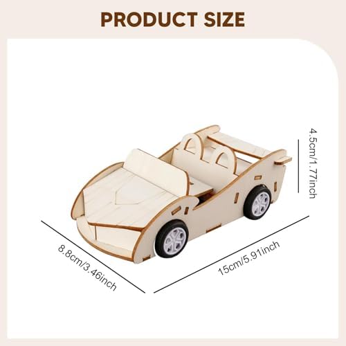3D Wooden Puzzle Car DIY Assemble Construction Toy Crafts Model Kit - Image 3