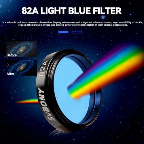 SVBONY 40mm 1.25'' Telescope Eyepiece Bundle with SV233 7PCS Telescope Accessory Kit, 6mm 17mm Eyepiece, 2X Barlow Lens Moon Filter ND4 Filter 82A Color Filter, for Astronomical Observations - Image 6