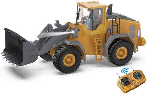 KIDMARKT Metal RC Wheel Loader Toy - Realistic Working Lights and Sounds, 1:20 Scale, 9-Channel Remote Control Construction Play Tractor Toys for Kids 3+, Perfect 2026 Gift by KIDMARKT