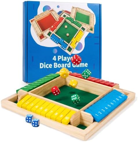 Multicolor Shut The Box Game 4 Player Math Board Games by ZUNIPLEXBoardGame