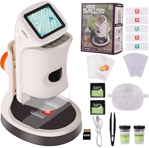 Microscope for Kids,1000X Magnification.Digital Microscope with 1080p 2" HD Screen,Photo & Video Recording,USB Rechargeable.Microscope for Kids 8-12 by JECONE