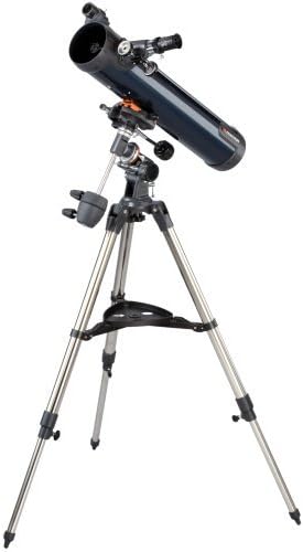 Celestron 31035 AstroMaster 76EQ Newtonian Reflector Telescope - Includes Two Eyepieces, Height-Adjustable Tripod and Deluxe Accessory Tray, Dark Blue - Image 4