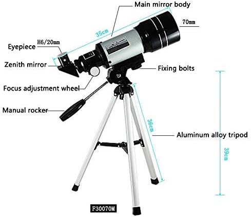 Portable Monocular Astronomy Telescope, 300/70mm 150X Zoom Refractor Telescope for Kids and Astronomy Beginners, Travel Telescope Kit with Super Lightweight Tripod - Image 2
