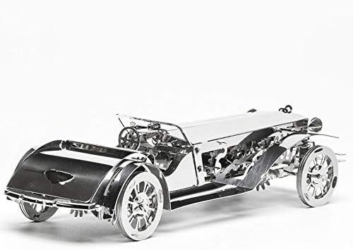 Model Car Kit 3D Model kit Glorious Cabrio2 - Moving Wind-Up Retro Car Collectible | 3D Puzzle for Adults - Metal DIY Kit | DIY Construction Set of a Vintage Car