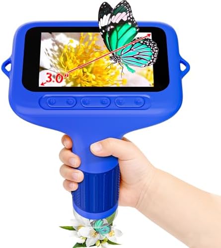 SKYBASIC Digital Microscope for Kids, 3" Screen 1000X Handheld Microscope HD Pocket Portable Microscopes Camera, Science Edu Fun Toys for Ages 4-12 Children Students Boys Girls -Blue by HOME
