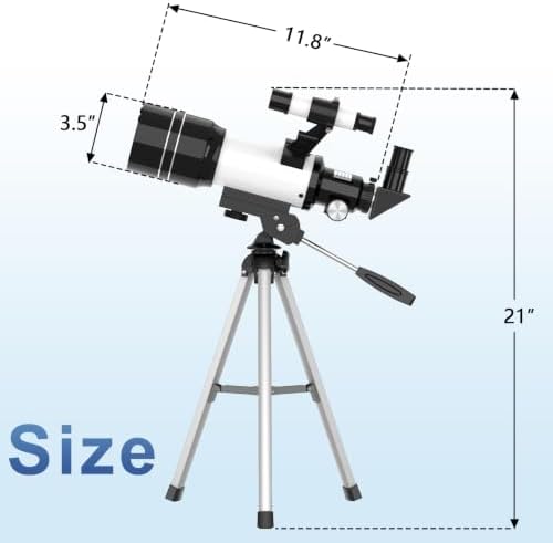 Telescope for Kids, 70MM Aperture Telescopes for Adults (15X-150X) with FMC Optics, 300MM Astronomical Refractor Telescope for Beginners with Phone Adapter, Portable Astronomy Gifts for Moon and Star - Image 5