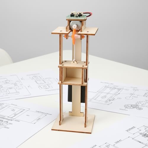 DIY Electric Elevator Lift Model Science Experiment Kit, Wooden Building Toy for Hand Eye Coordination & Creativity Teaching Aids - Image 5