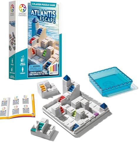 SmartGames Atlantis Escape Compact Logic Game with 60 Challenges for Ages 8+ by SmartGames
