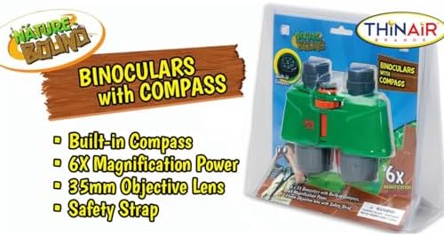 Nature Bound Binoculars for Kids Hi Resolution 6x35 - High Power Kids Binoculars with Built in Compass for Bird Watching, Hiking, Hunting, Spy, & Outdoor Exploration, for Boys & Girls - Image 2