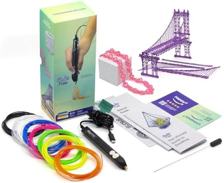 3Doodler Flow 3D Printing Pen for Teens, Adults & Creators – Black, with Free Refill Filaments, Stencil Book & Guide, 3.1 x 10.74 x 4.44 inches - Image 2