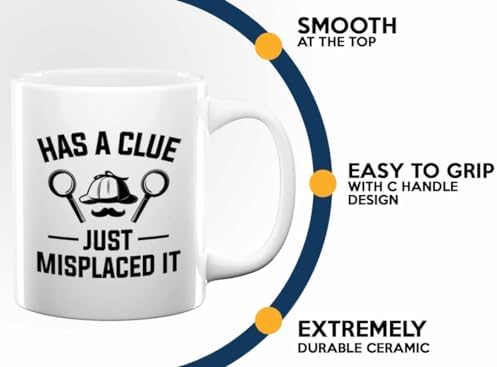 Detective Coffee Mug 11oz White Has A Clue Funny Police Officer Gift - Image 5