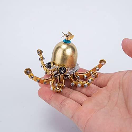 3D Steampunk Puzzle, Metal Octopus Jigsaw Puzzle Model DIY Assembly Building Kits Crafts Brain Teaser, Art Craft Home Deco Gifts for Teens Adult (100+PCS) - Image 6
