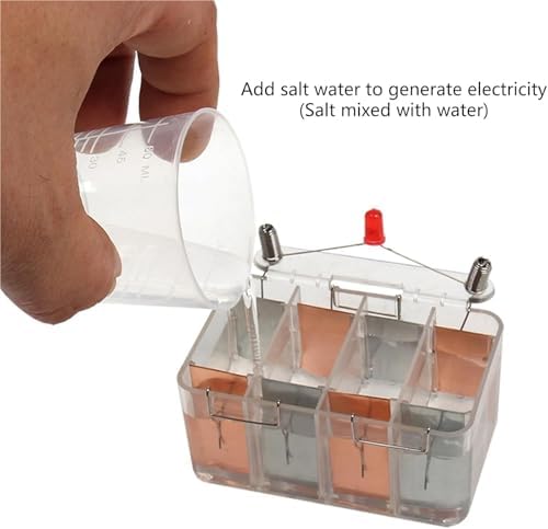 Saltwater Primary Battery Experiment Kit Electrochemical Power Generation Demonstrator Student Physics Electrics Teaching Apparatus Galvanic Cell for Classroom Science Lab - Image 5