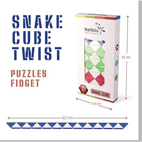 Neliblu Sensory Fidget Snake Cube Twist Puzzles - Stocking Stuffers - Bulk Pack of 3 Assorted Colors - Image 5
