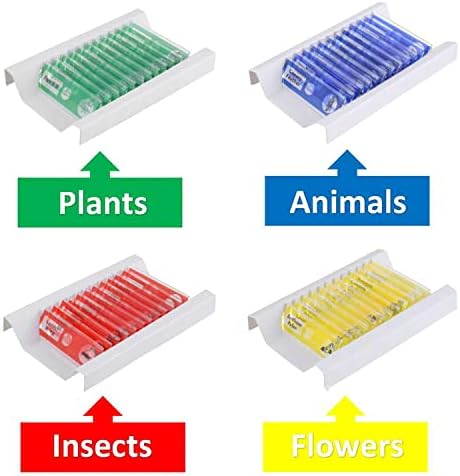 48 PCS Prepared Microscope Slides Set Insects Animals Flowers Plants Plastic Sample Specimens for Students Education - Image 3