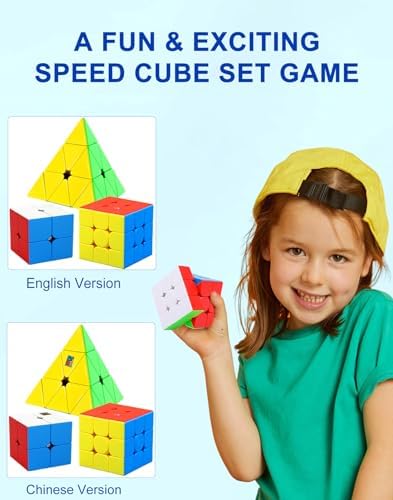 CFMOUR Speed Cube Set - Stickerless 2x2x2 3x3x3 Pyramid Cube Pack Bundle - Image 5