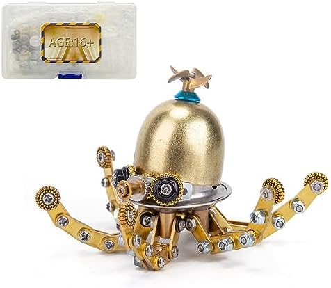 3D Steampunk Puzzle, Metal Octopus Jigsaw Puzzle Model DIY Assembly Building Kits Crafts Brain Teaser, Art Craft Home Deco Gifts for Teens Adult (100+PCS) by Unknown