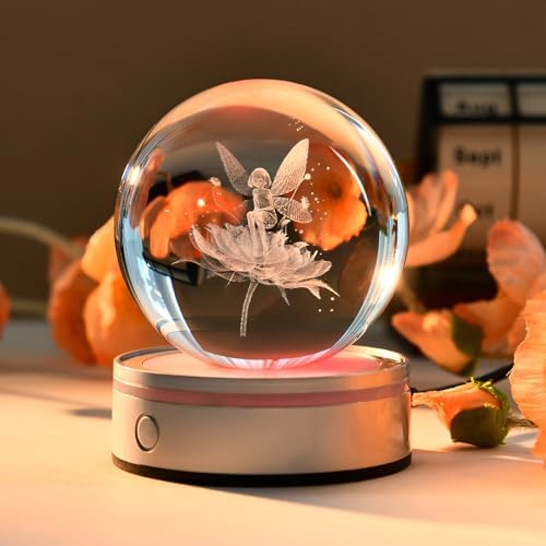 Fairy Gifts for Women 3D Fairy Crystal Ball Night Light - Image 3