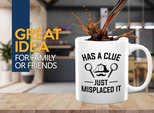 Detective Coffee Mug 11oz White Has A Clue Funny Police Officer Gift - Image 2