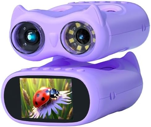 2.0" Handheld Microscope for Kids, 2 in 1 1000X Pocket Digital Microscope & 10X Telescope for Kids - Science Kits STEM Toys - Gifts for Boys Girls Ages 3 4 5 6 7 8 9 10 11 12 (Purple) by pozifu