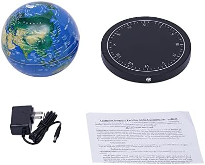 Magnetic Levitation Globe w/Round Base, 6 Inch Rotating Geographic Globe with LED Light, Auto Rotation Suspended Floating World Map Night Light for Table Desk Decor Holiday Gift, Dark Blue - Image 4
