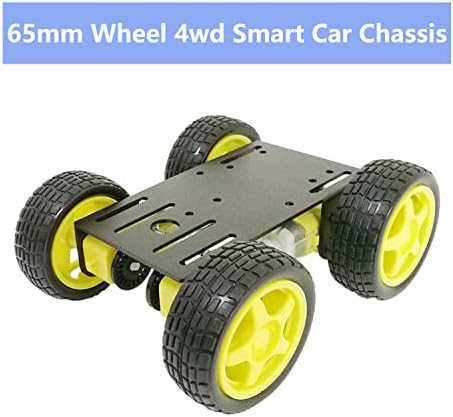 Premium 4WD Smart Robot Car Chassis Platform Kit for Arduino, Raspberry Pi, MicroBit - DC Electric Motor with Plastic TT Wheel, 3-6V Dual Shaft Gear Motor, Magnetic Gearbox Engine (Black) - Image 3