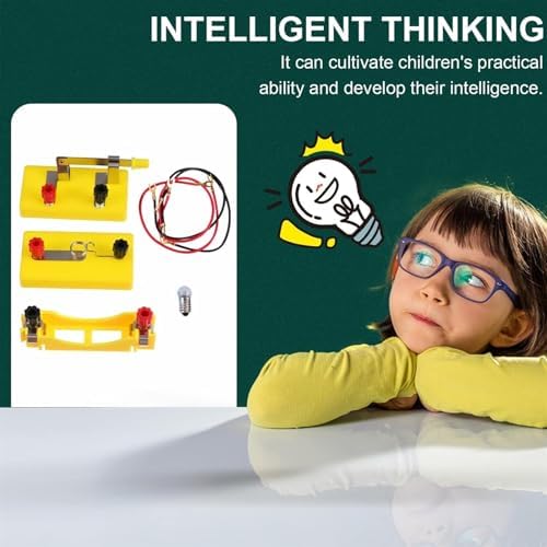 Simple Circuit Experiment Set with Small Light Bulbs Connected in Series Lights Up Electrical Science Experiment Materials for Primary School Students Simple Circuit Experiment Kit (Color : Yellow) - Image 2