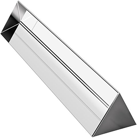 Amlong Crystal 4 inch Optical Glass Equilateral Prism for Teaching Light Spectrum Physics and Photo Photography Prism, 100mm by Amlong+Crystal